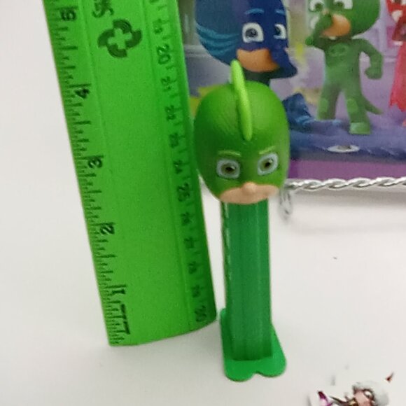 PJ MASKS Toy Lot DVD Mini Card Game PEZ 1.5" Fig Gekko Red Owlette Choco Cat Boy - Picture 6 of 10